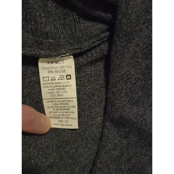 Mersea Boxy Sweater O/S Gray Relaxed Fit Coastal Vacation Slouchy - Picture 4 of 6